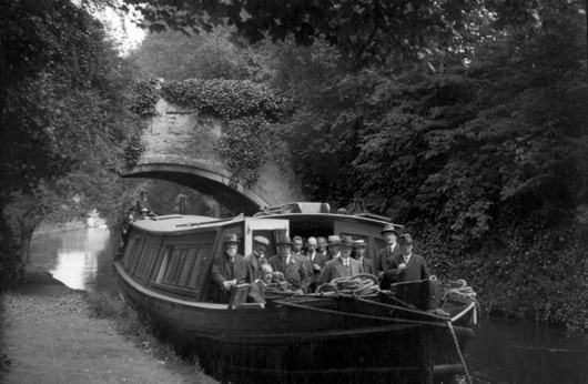 Inspection barge at Walton Lea Bridge c1900-1949. Peel Archives Ref: PHO/BWC/2/8/15.